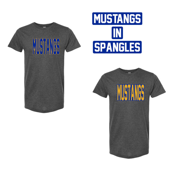 MUSTANGS BLOCK SPANGLE CREWNECK