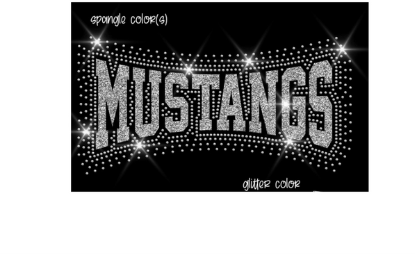MUSTANGS BLOCK SPANGLE & GLITTER TSHIRT
