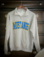 1/4 ZIP WITH GLITTER PUFF MUSTANGS